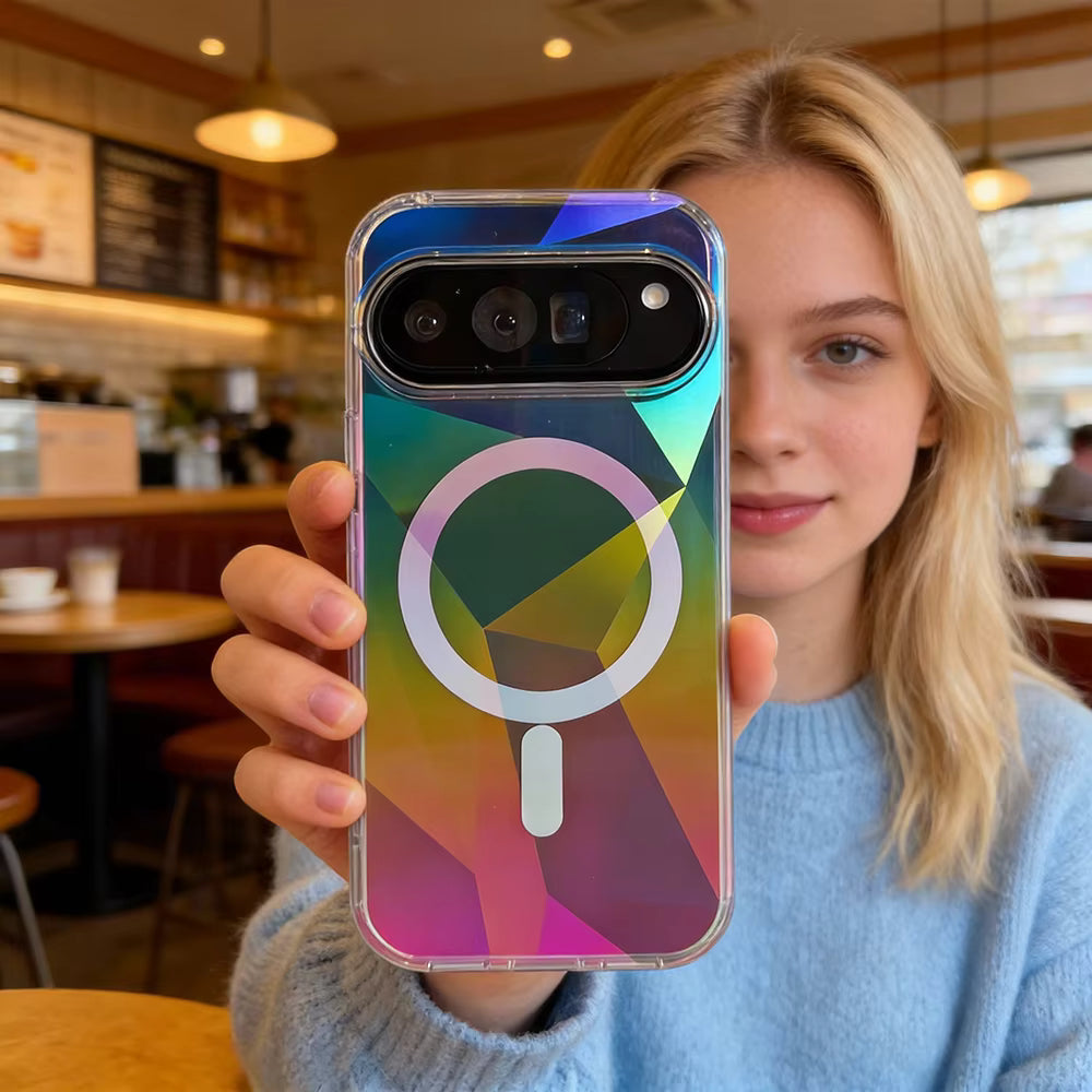 The Aurora MagCase | Rainbow Diamond Grid Magnetic Case for Google Pixel 10 & 9