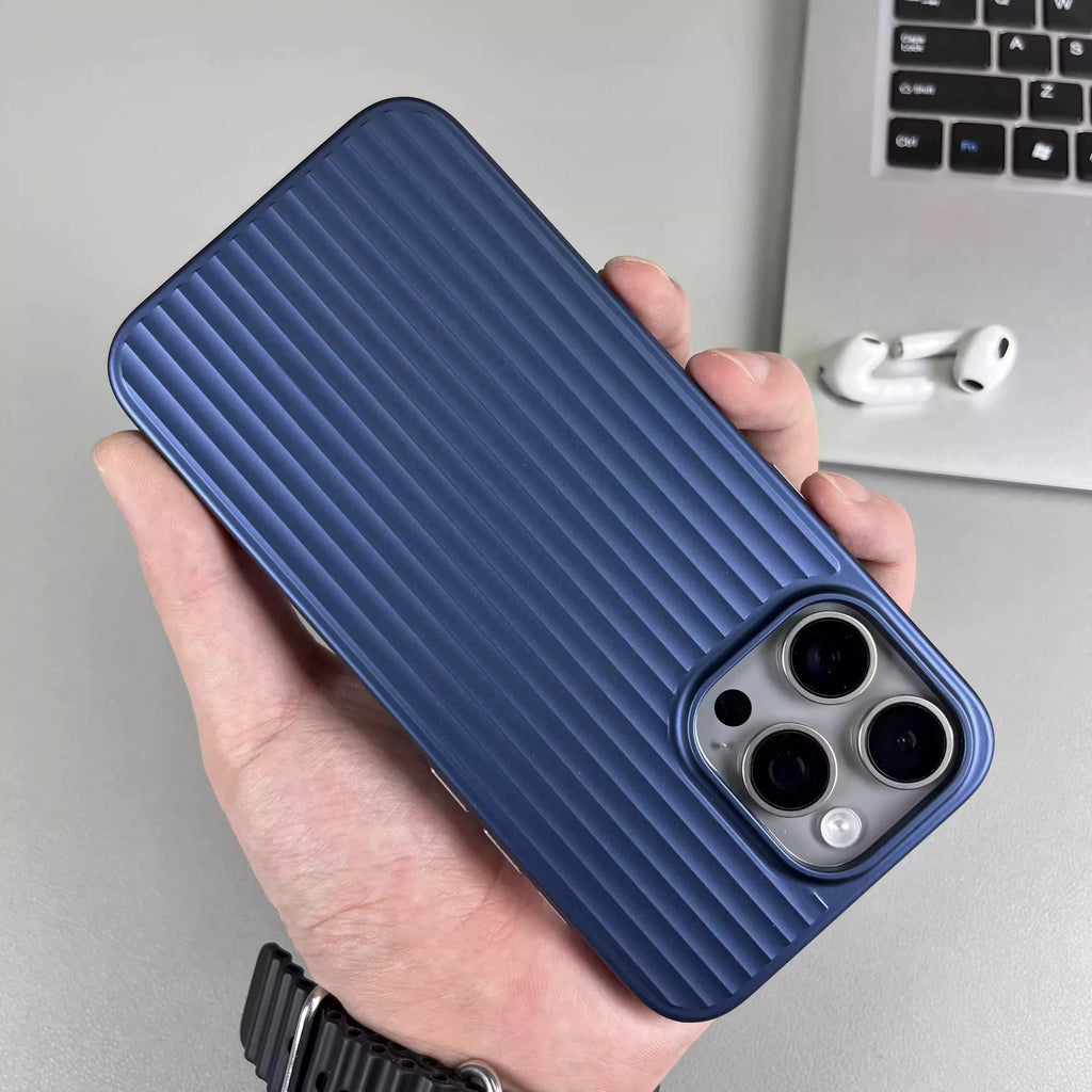 Best luxury protective case for iPhone 16," "Wavy plating phone case for women," "Trendy luggage style iPhone cover."