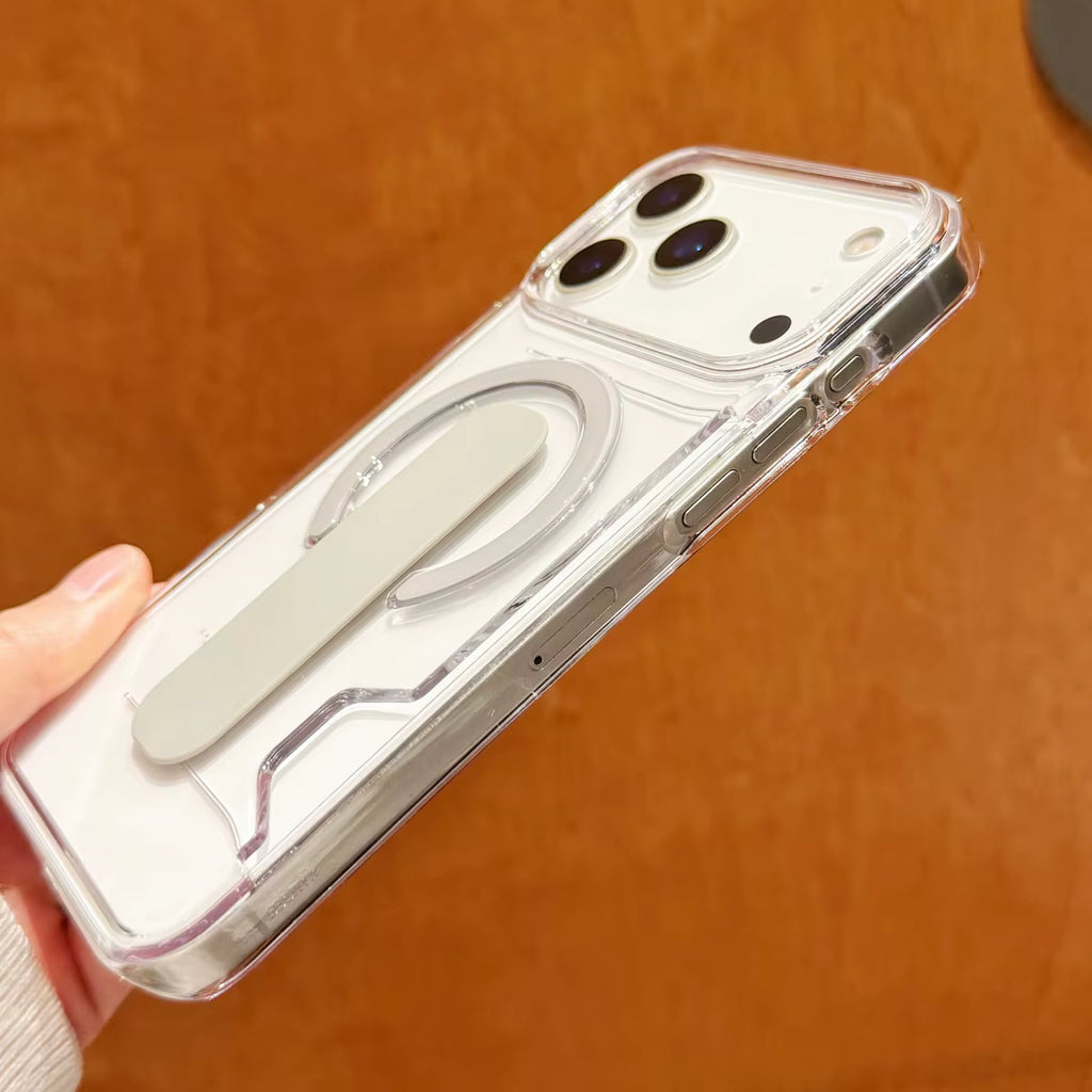 Ultra-Clear Magnetic Card Suite – Heavy Duty Shockproof Case with Built-in Bracket for iPhone 17/16/15/14/13 Series