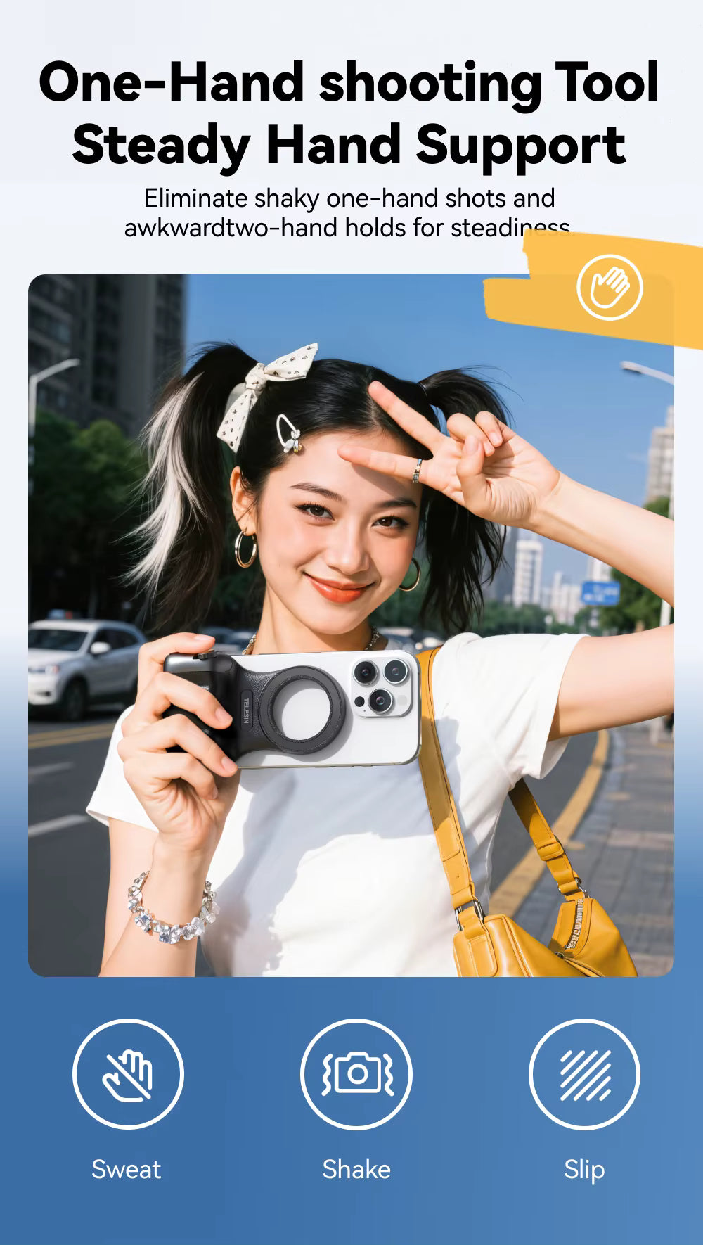 Pro-Grip Mag-Snap Smartphone Camera Handle – Bluetooth Shutter & Magnetic Mount for iPhone & Android