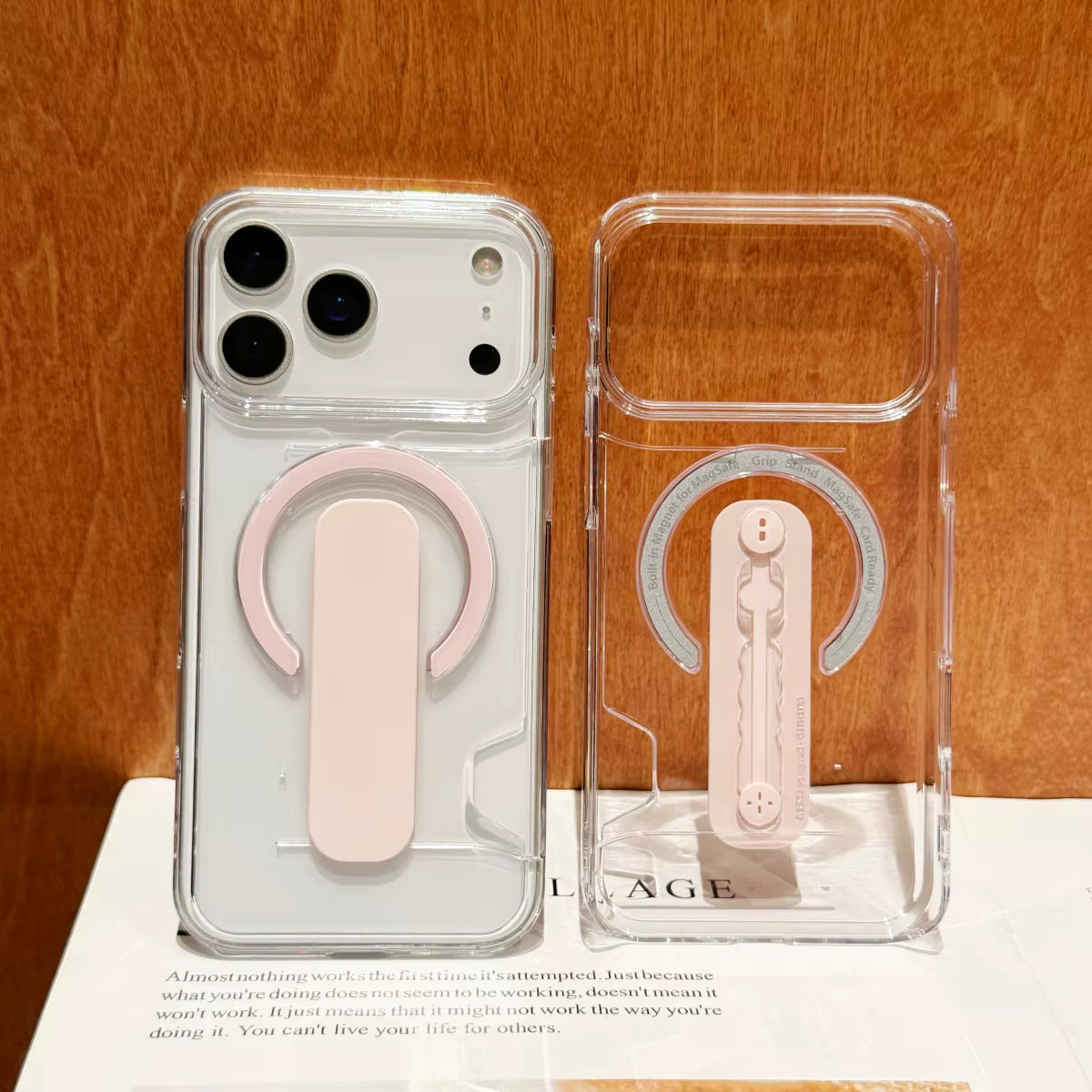 Ultra-Clear Magnetic Card Suite – Heavy Duty Shockproof Case with Built-in Bracket for iPhone 17/16/15/14/13 Series