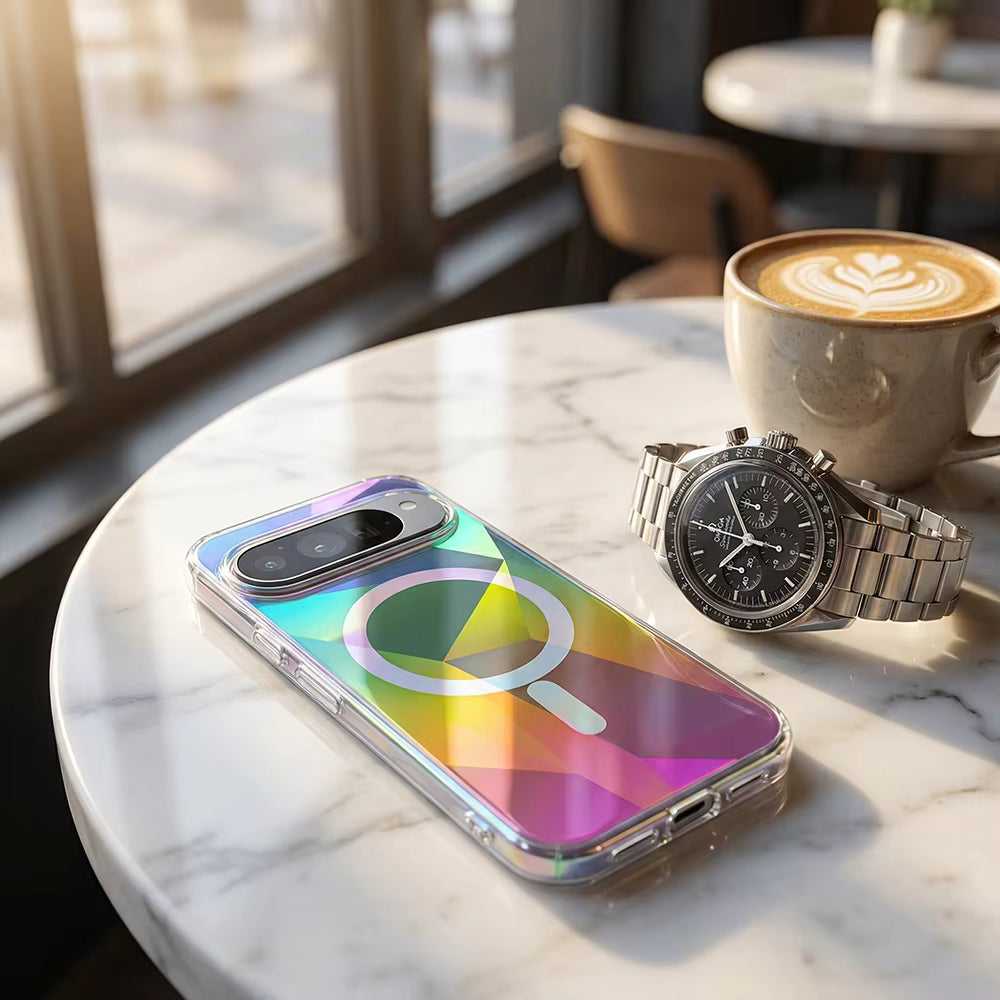 The Aurora MagCase | Rainbow Diamond Grid Magnetic Case for Google Pixel 10 & 9
