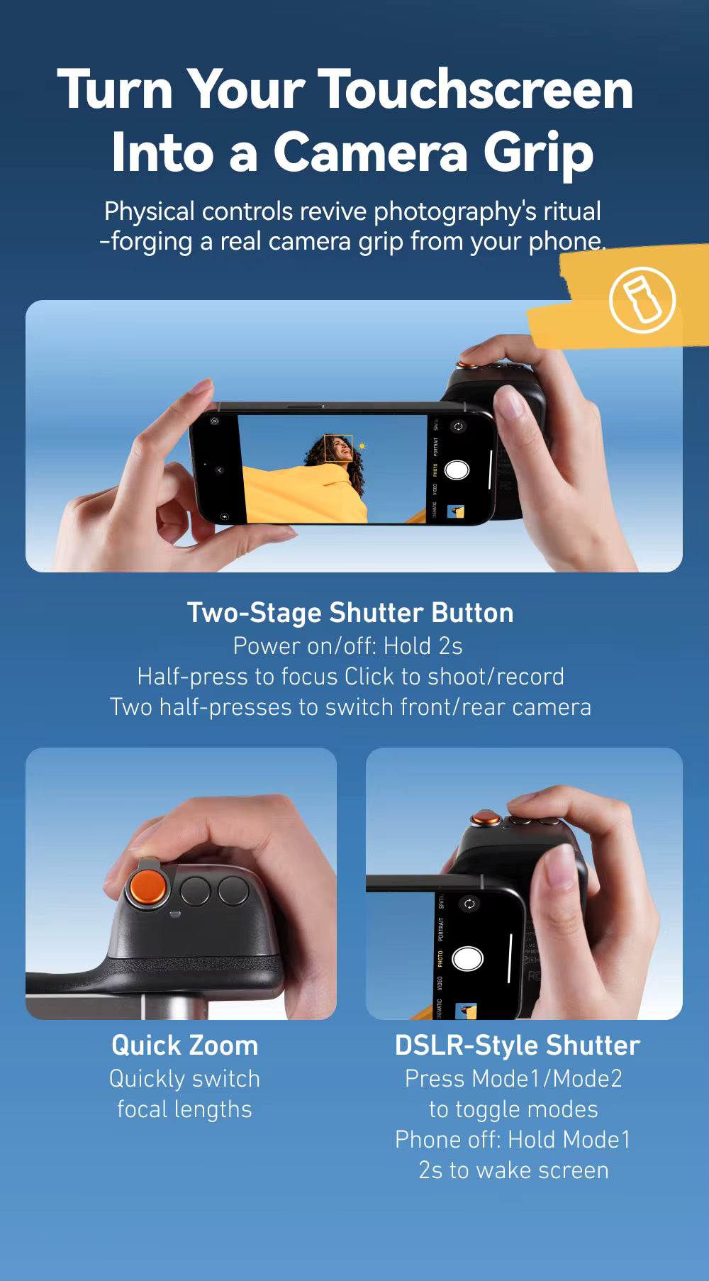 Pro-Grip Mag-Snap Smartphone Camera Handle – Bluetooth Shutter & Magnetic Mount for iPhone & Android