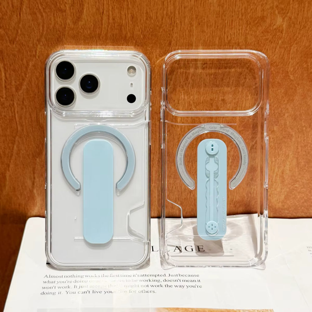 Ultra-Clear Magnetic Card Suite – Heavy Duty Shockproof Case with Built-in Bracket for iPhone 17/16/15/14/13 Series