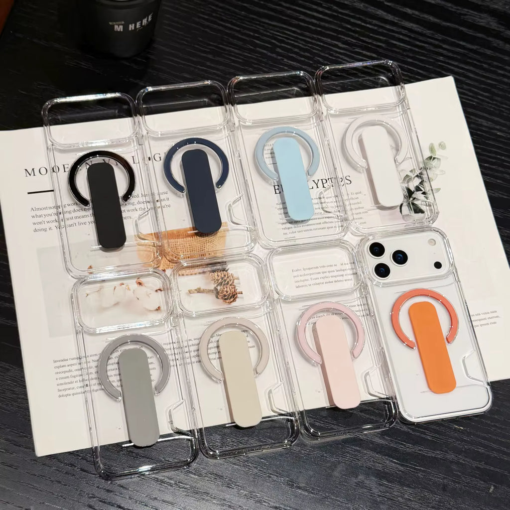 Ultra-Clear Magnetic Card Suite – Heavy Duty Shockproof Case with Built-in Bracket for iPhone 17/16/15/14/13 Series