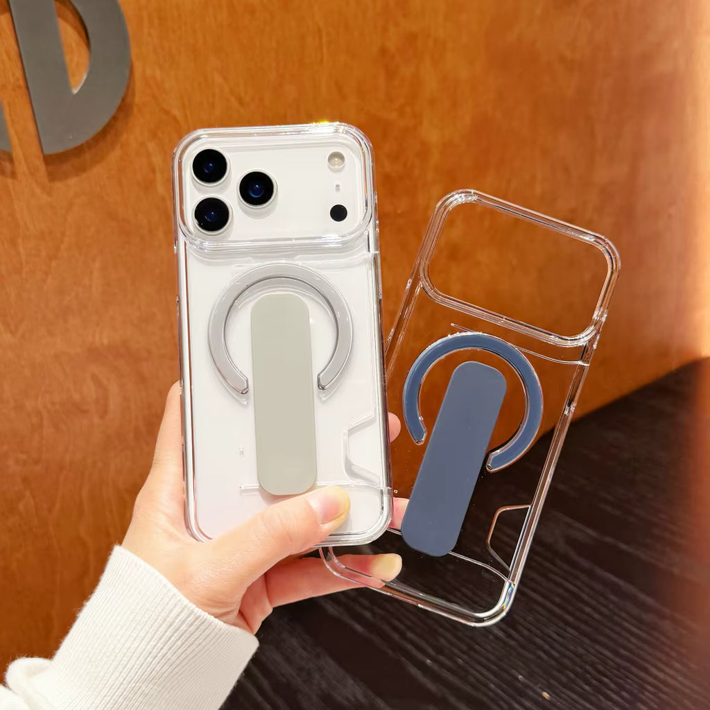 Ultra-Clear Magnetic Card Suite – Heavy Duty Shockproof Case with Built-in Bracket for iPhone 17/16/15/14/13 Series