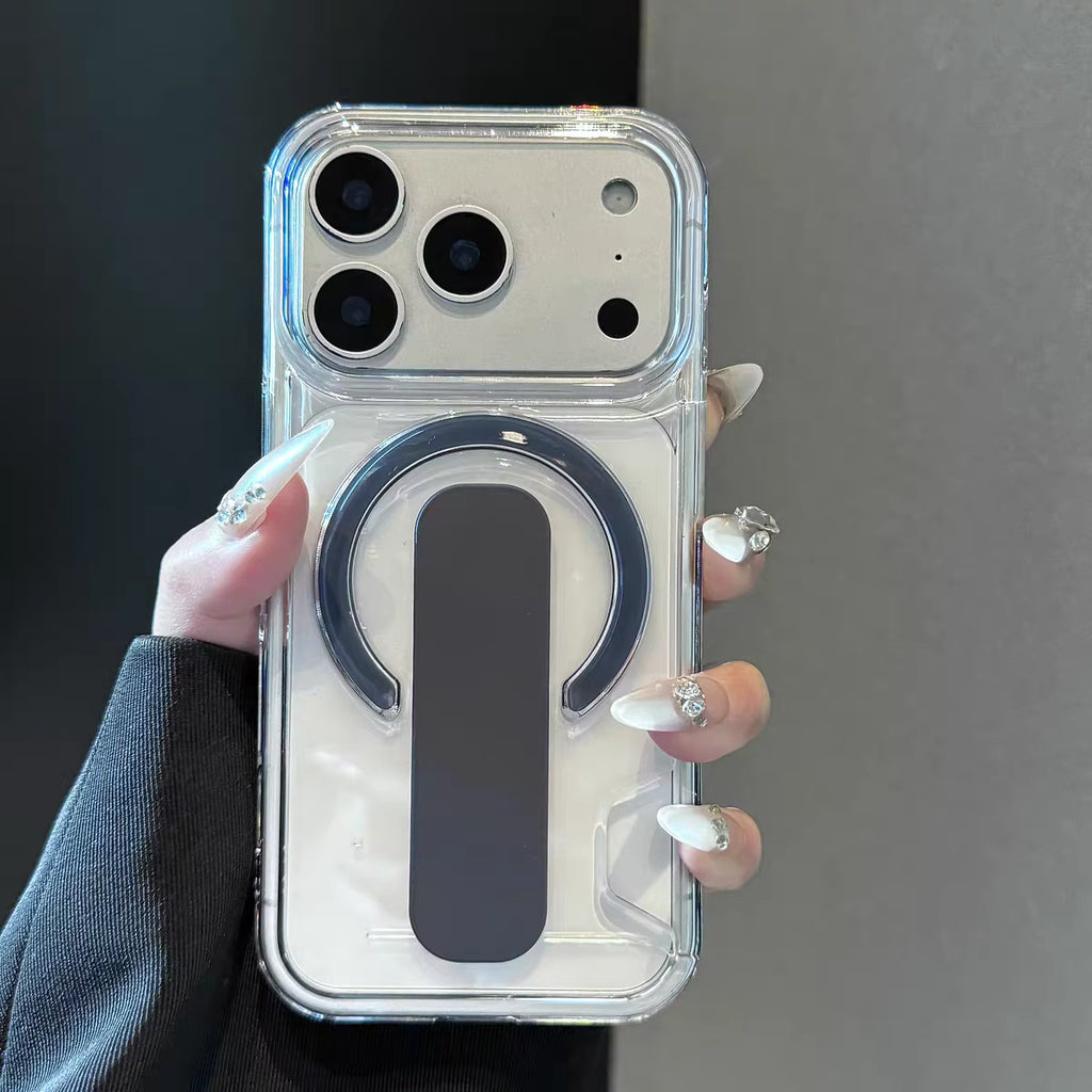Ultra-Clear Magnetic Card Suite – Heavy Duty Shockproof Case with Built-in Bracket for iPhone 17/16/15/14/13 Series