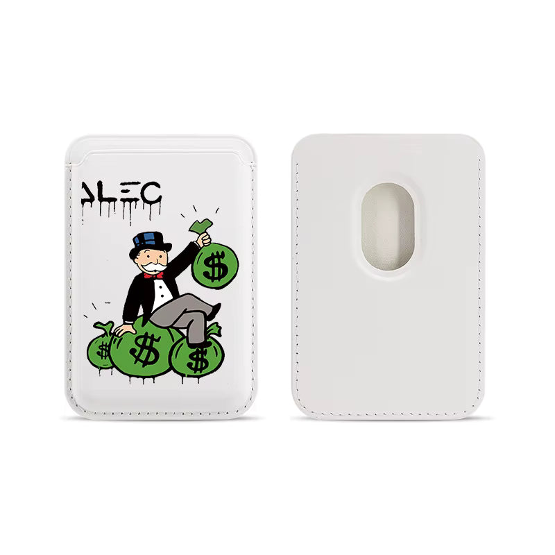 The "Hustle" MagSafe Edition | Luxury White PU Leather Wallet Case