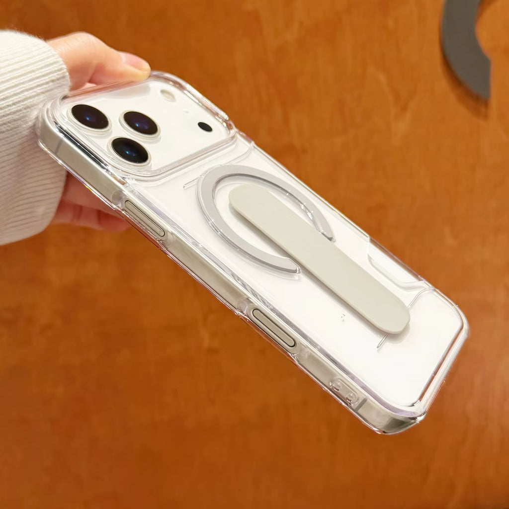 Ultra-Clear Magnetic Card Suite – Heavy Duty Shockproof Case with Built-in Bracket for iPhone 17/16/15/14/13 Series