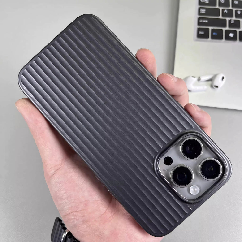 Best luxury protective case for iPhone 16," "Wavy plating phone case for women," "Trendy luggage style iPhone cover."