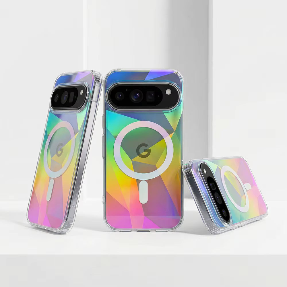 The Aurora MagCase | Rainbow Diamond Grid Magnetic Case for Google Pixel 10 & 9