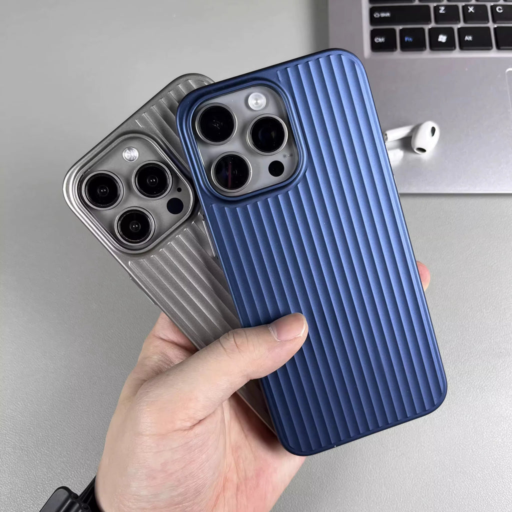 Best luxury protective case for iPhone 16," "Wavy plating phone case for women," "Trendy luggage style iPhone cover."
